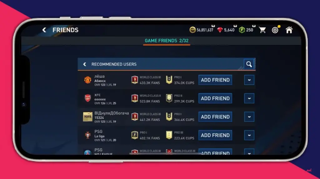 Add Friends In FIFA Mobile